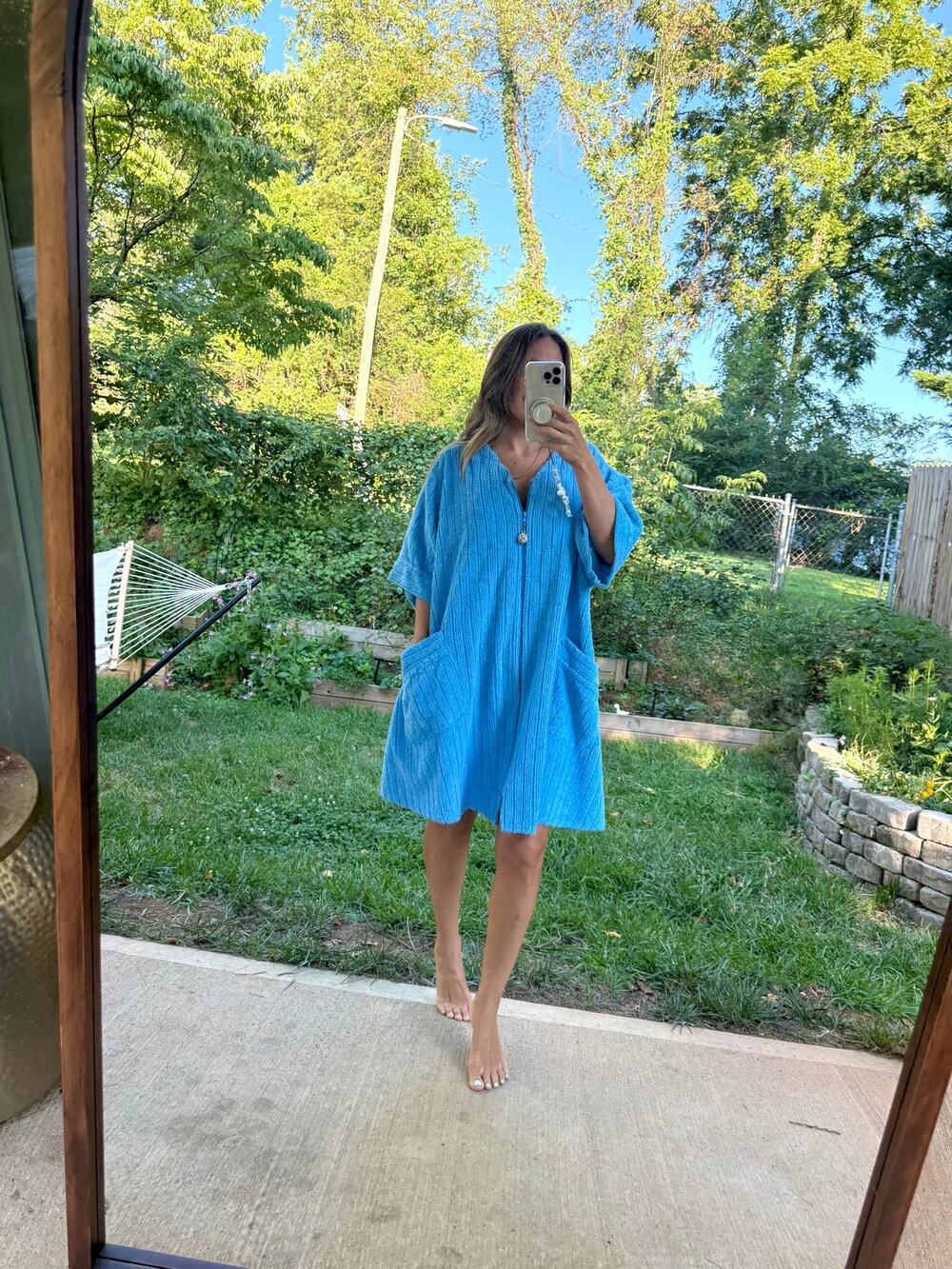 Vintage Adonna Turquoise Terry Zip-Up Cover-Up
